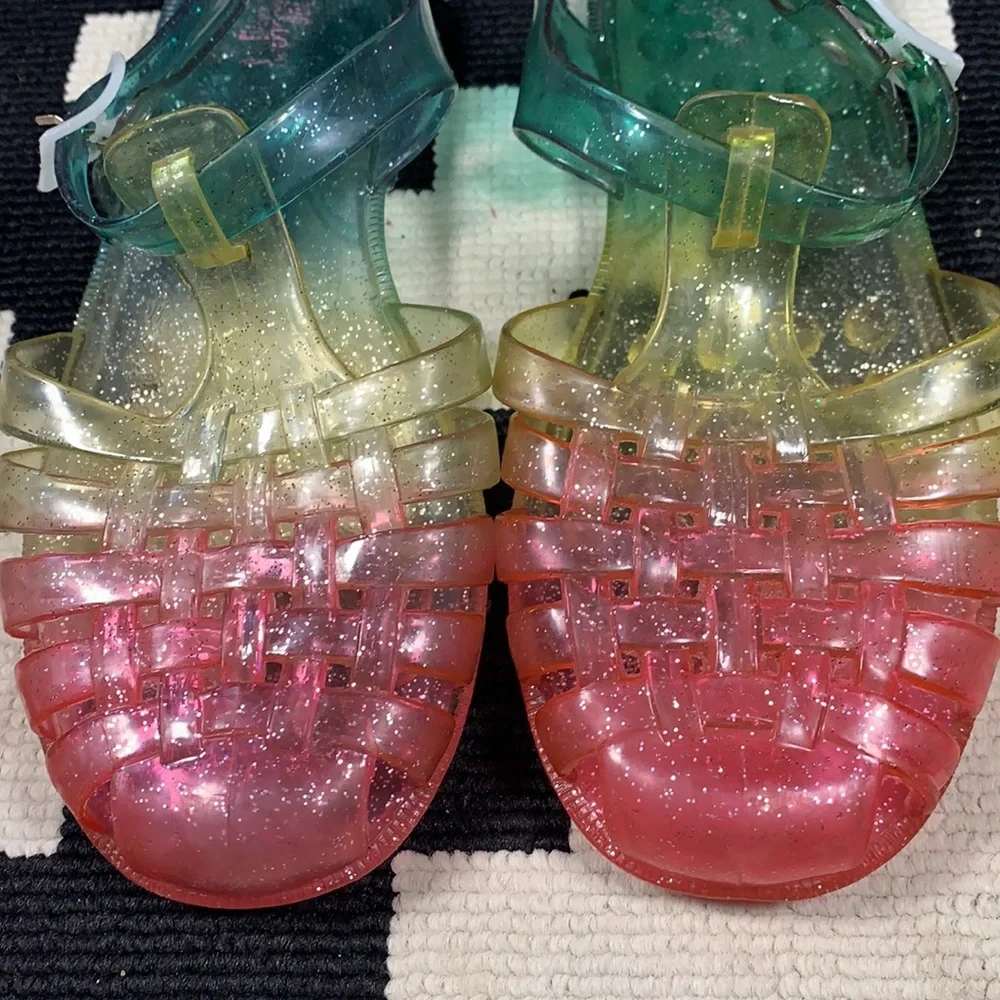 Cutest, rainbow, sparkle, jelly sandals!!